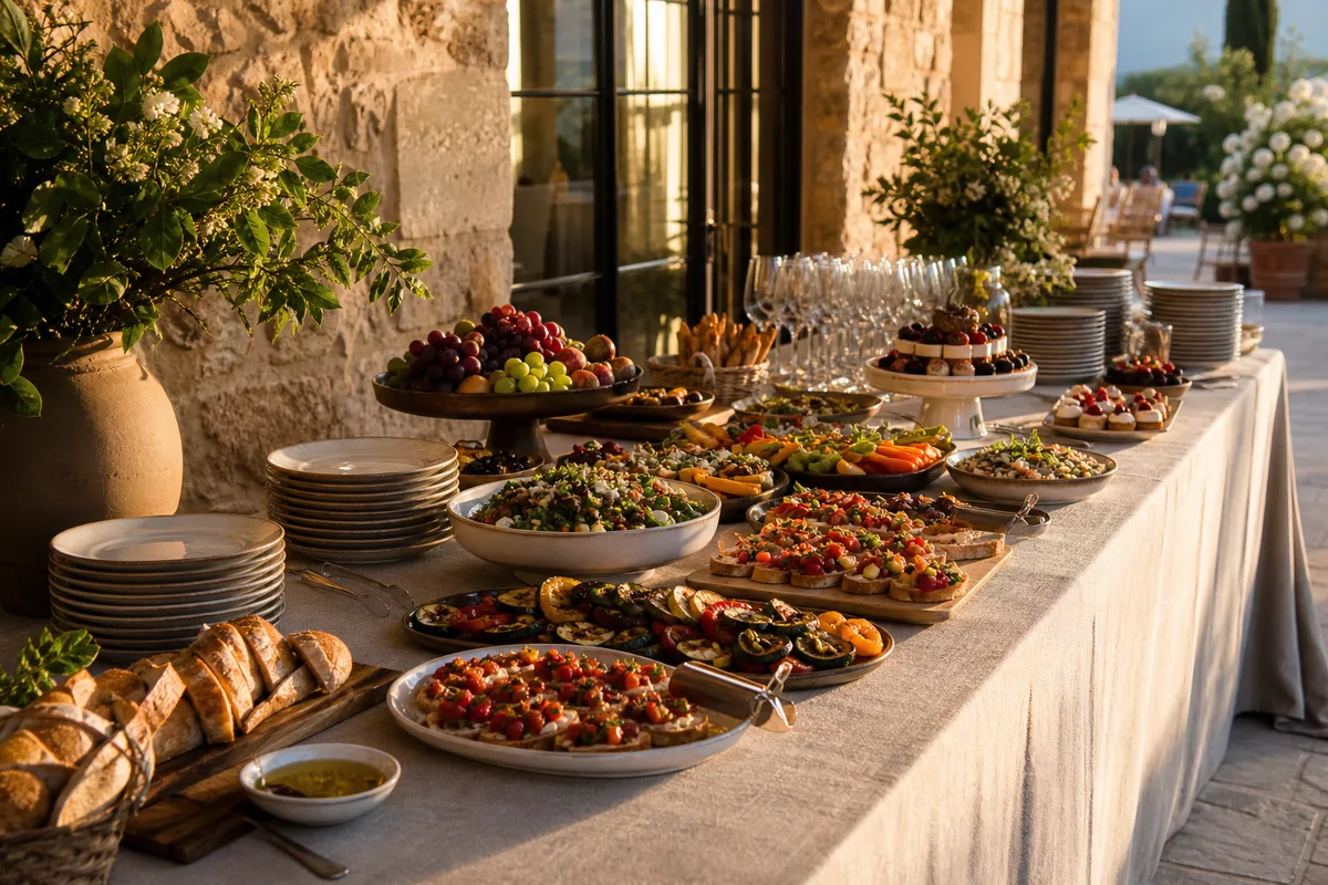 Composer un buffet de traiteur : quantités, équilibre et service